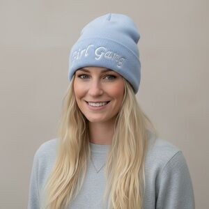 Girl Gang | Baby Blue Ribbed Knit Beanie